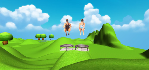 People bouncing in the Virtual World